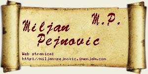 Miljan Pejnović vizit kartica
